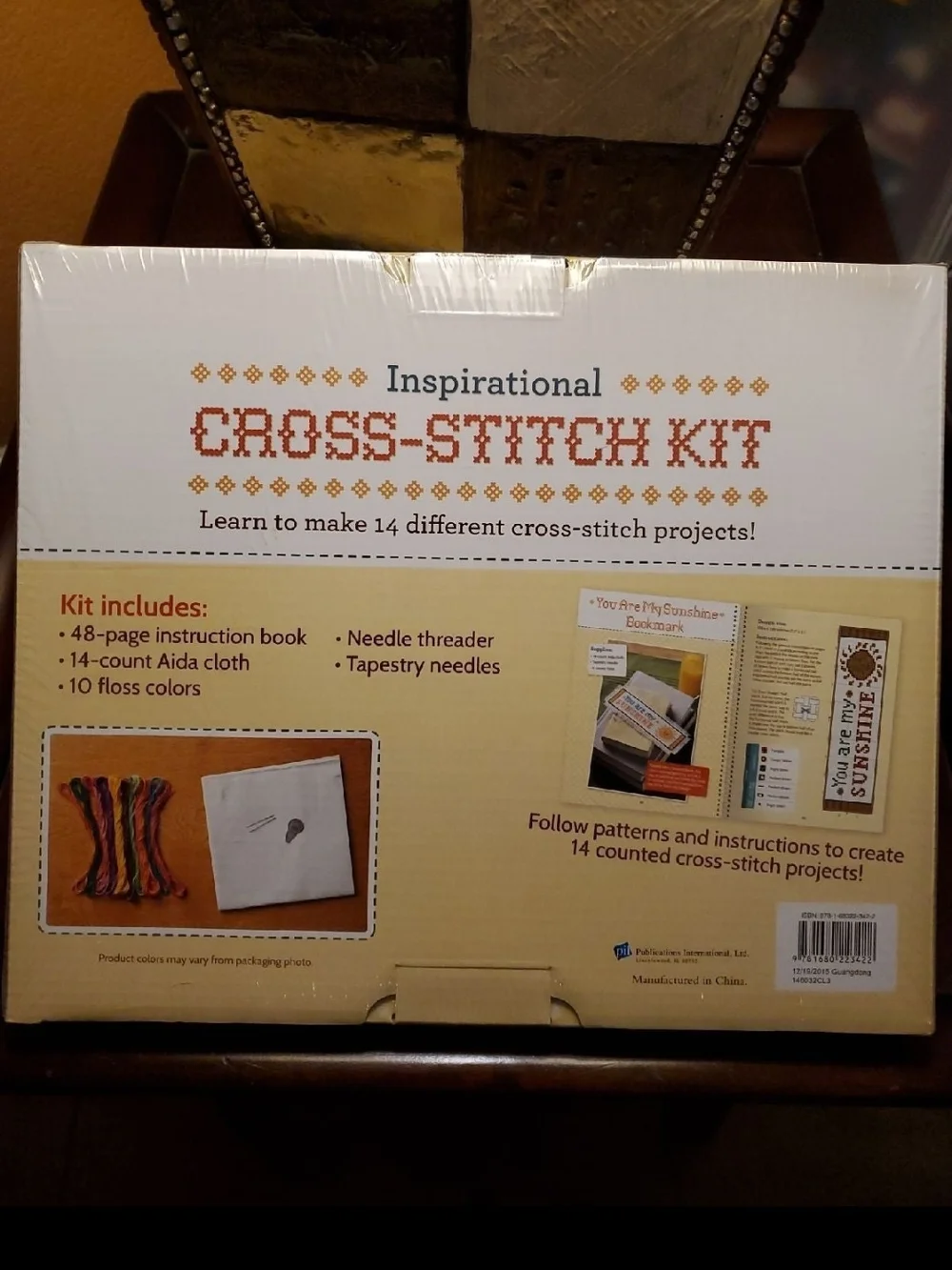 Inspirational Cross-Stitch Kit – Cream and Coral